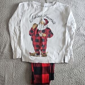 Santa's Favorite Kids Pajamas - White and Red